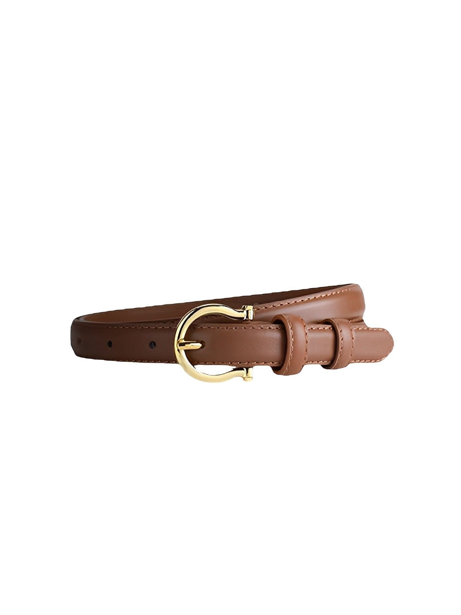 Women's Vintage Sophisticated Faux - Leather Horsebit Belt MDA0688H2I