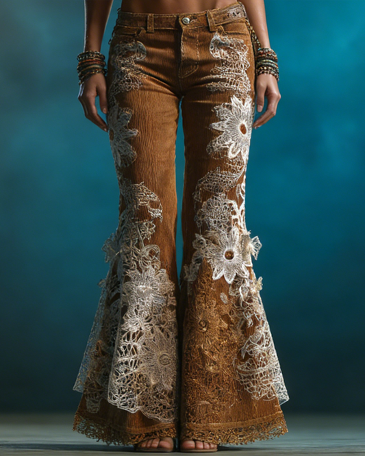 Women's Spring Lace Embroidered Jeans 5618