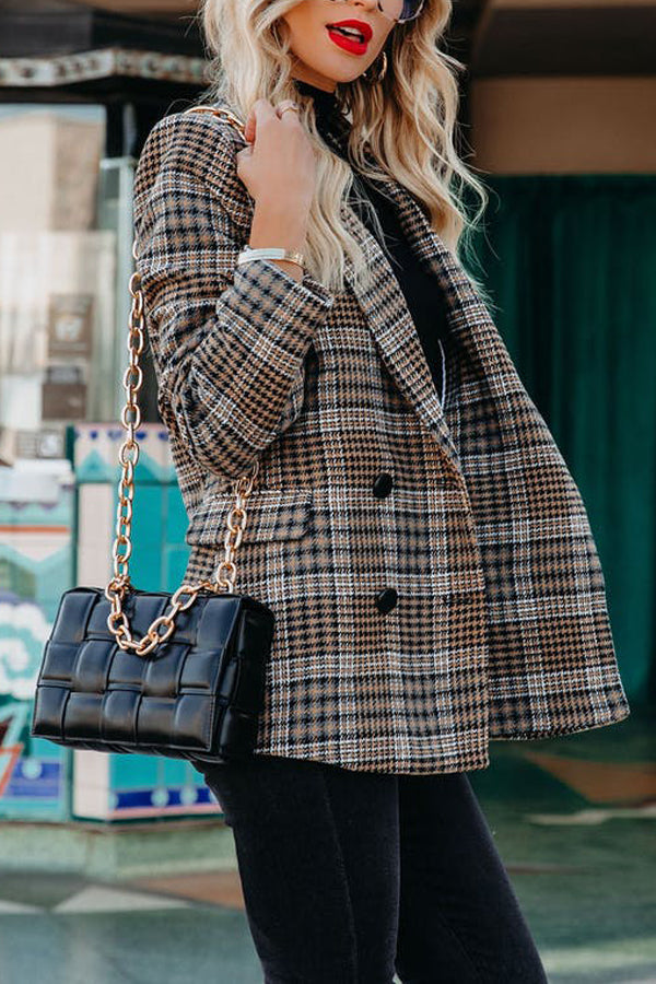 Brown Check Bird Check Coat