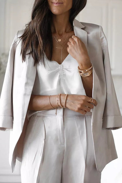 Grand Glimmer Satin Elegant Blazer