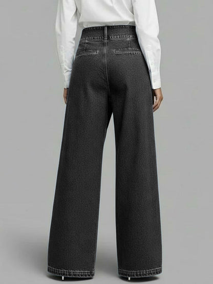 Women's High‐Waisted Relaxed Wide‐Leg Denim Jeans — Everyday Comfort