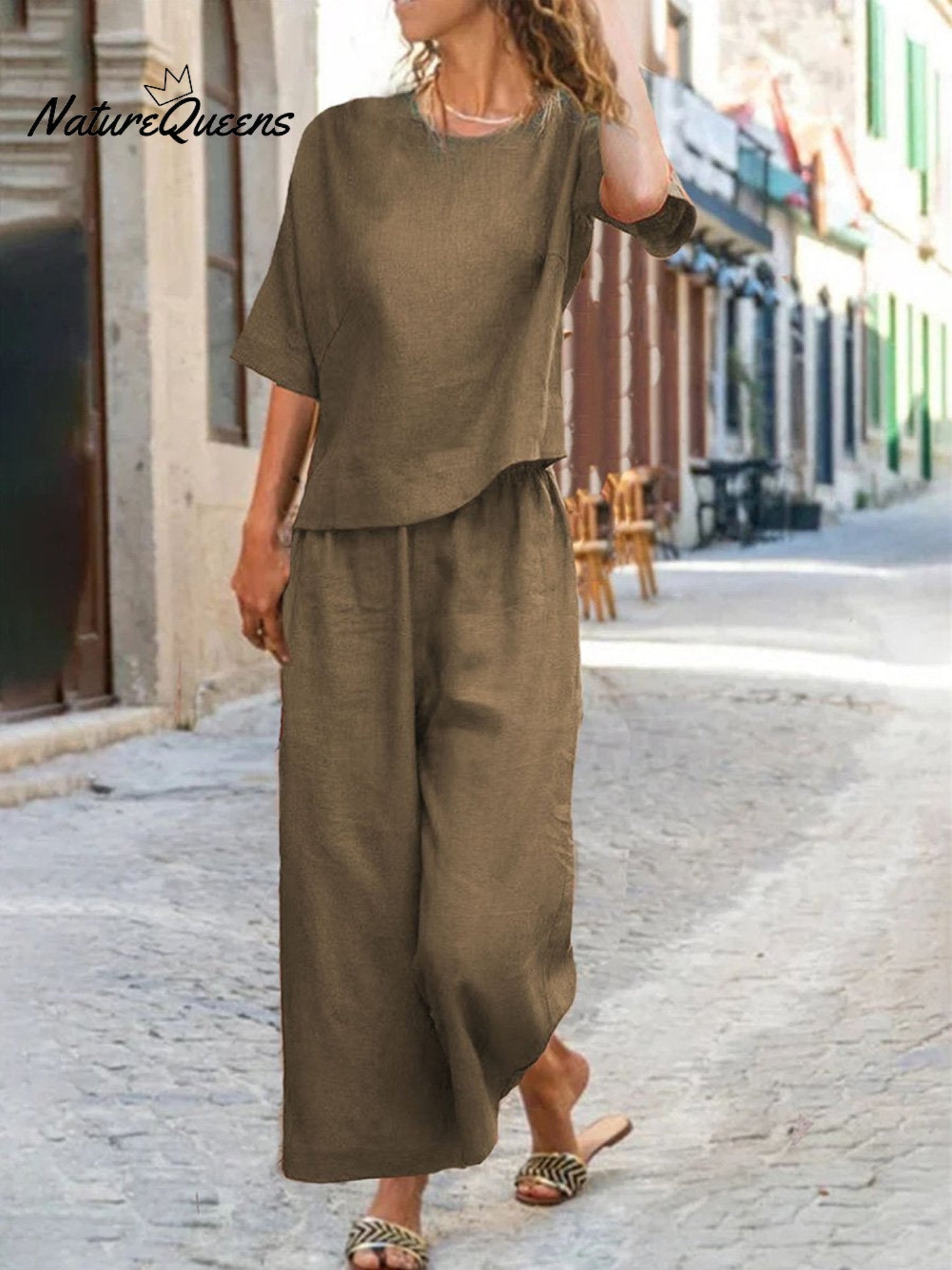 Women's Solid Color Short Sleeve Suit