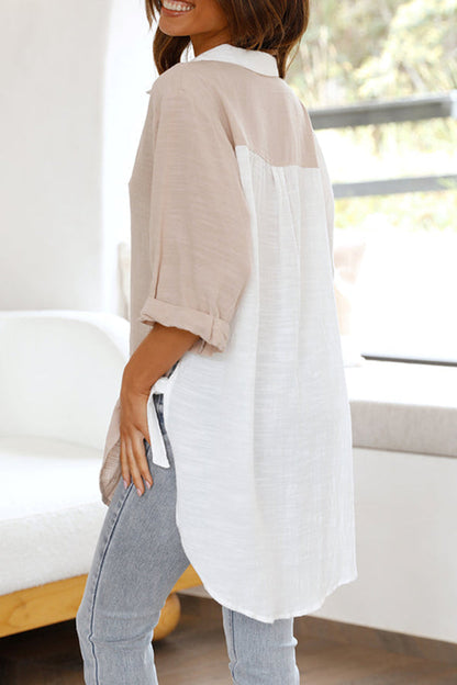 Cotton and Linen Patchwork Shirt