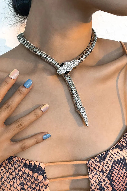 Fashion Rhinestone Snake Alloy Necklace
