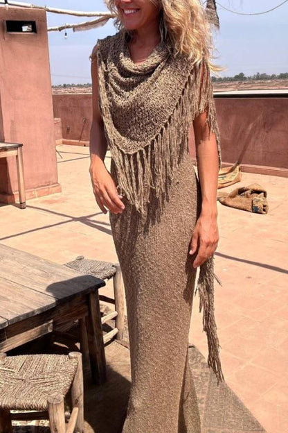 DEMIEN taupe, long dress