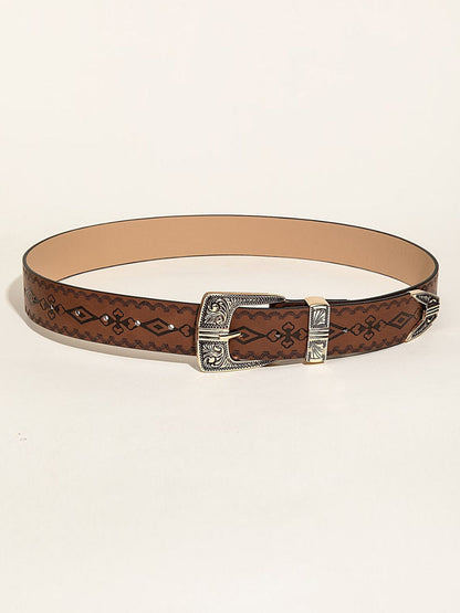 Women's Fashion Western Style Patterned Belt MDA0127H2Y