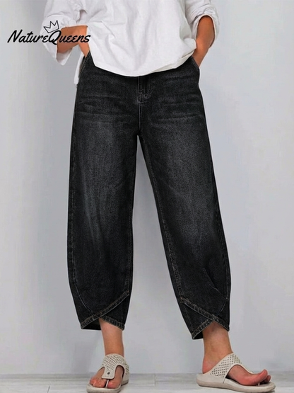 Women's Casual Simple Denim Cotton Pants
