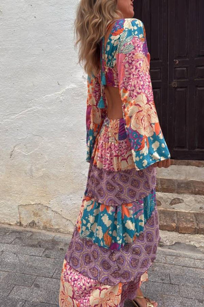 MONTANO ring dress, orange print