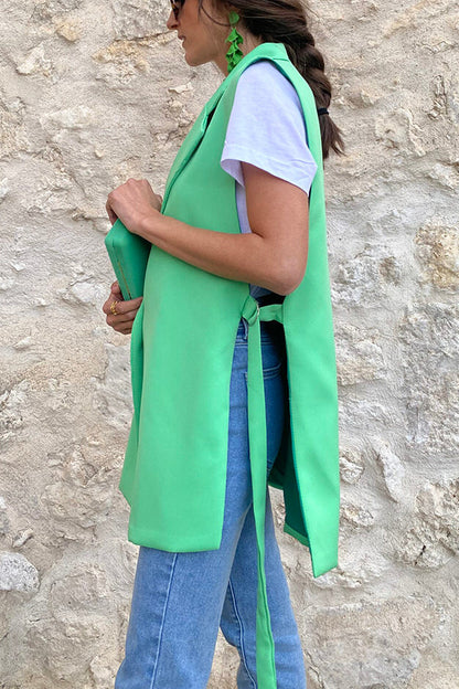 Fashionista Confessions Side Straps Relaxed Lapel Blazer Vest