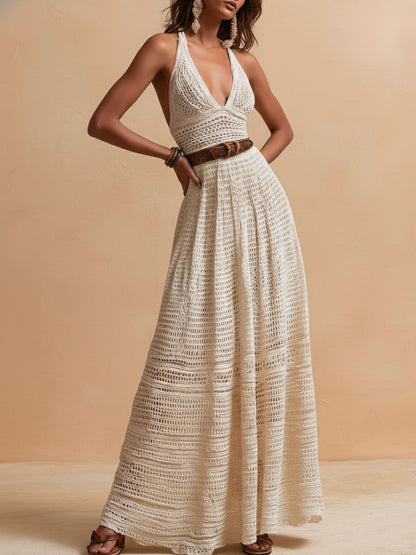 Country Concert Outfit Retro White Boho Maxi Dresses